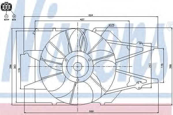 Вентилятор, охлаждение двигателя NISSENS