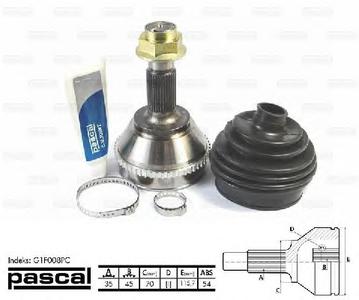 Шарнир, приводной вал PASCAL G1F008PC