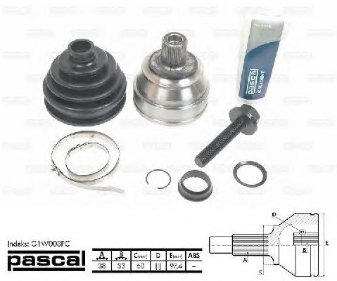 Шарнир, приводной вал PASCAL