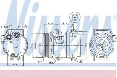 Компрессор, кондиционер NISSENS 89070