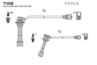Комплект проводов зажигания TESLA T108B