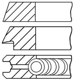 Кольца поршневые (требуется комплектов - 4,5) GOETZE