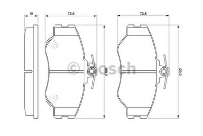 Комплект тормозных колодок, дисковый тормоз BOSCH 0986424368
