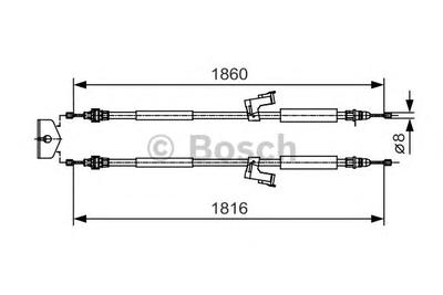 Трос, стояночная тормозная система BOSCH 1987482019