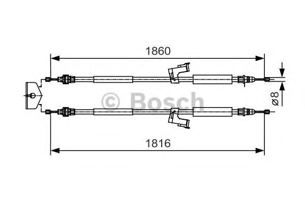Трос, стояночная тормозная система BOSCH