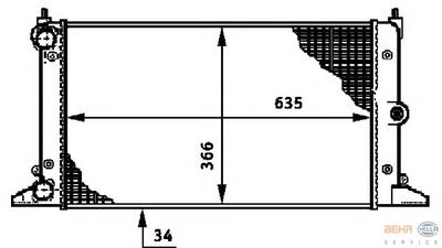 Радиатор, охлаждение двигателя HELLA 8MK376720511
