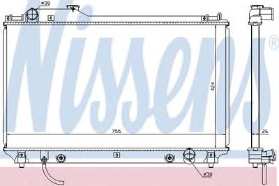 Радиатор, охлаждение двигателя NISSENS 64764