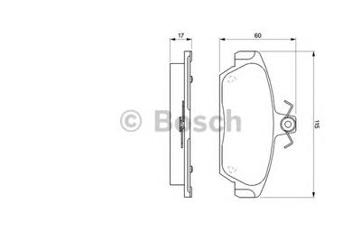 Комплект тормозных колодок, дисковый тормоз BOSCH 0986424092