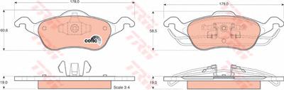 Комплект тормозных колодок, дисковый тормоз TRW GDB1358
