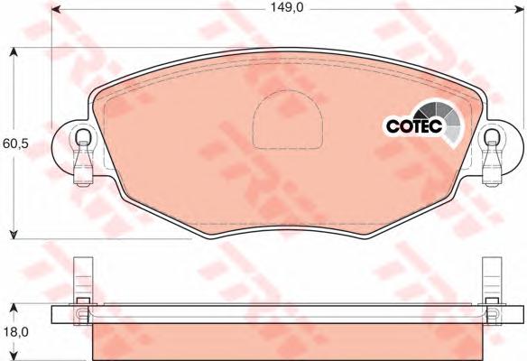 Комплект тормозных колодок, дисковый тормоз TRW