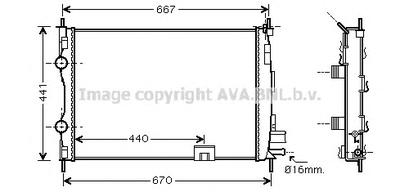Радиатор, охлаждение двигателя AVA QUALITY COOLING DNA2287