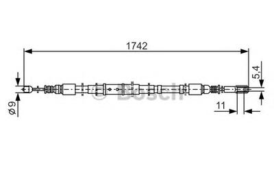 Трос, стояночная тормозная система BOSCH 1987477305