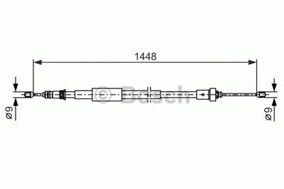 Трос, стояночная тормозная система BOSCH 1987482386
