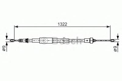 Трос, стояночная тормозная система BOSCH 1987482385