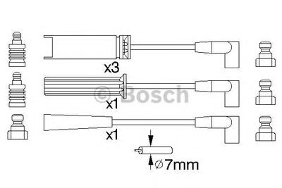 Комплект проводов зажигания BOSCH 0 986 356 739
