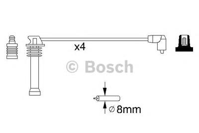 Комплект проводов зажигания BOSCH 0 986 357 141