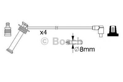 Комплект проводов зажигания BOSCH 0 986 357 208