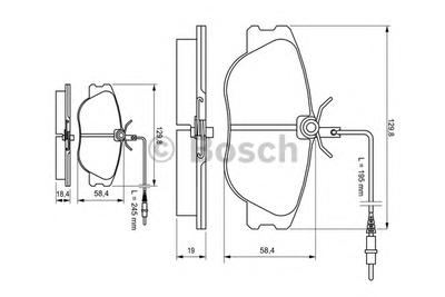 Комплект тормозных колодок, дисковый тормоз BOSCH 0 986 424 033