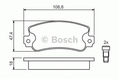Комплект тормозных колодок, дисковый тормоз BOSCH 0 986 424 098