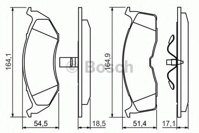 Комплект тормозных колодок, дисковый тормоз BOSCH 0 986 424 363