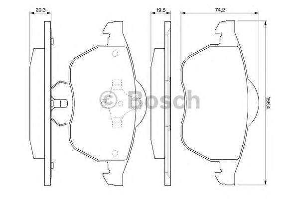 Комплект тормозных колодок, дисковый тормоз BOSCH