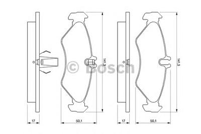 Комплект тормозных колодок, дисковый тормоз BOSCH 0 986 424 463