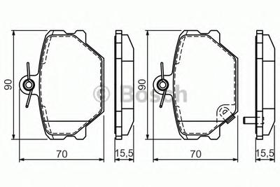 Комплект тормозных колодок, дисковый тормоз BOSCH 0 986 424 471