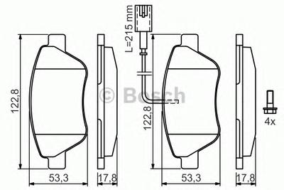 Комплект тормозных колодок, дисковый тормоз BOSCH 0 986 424 597