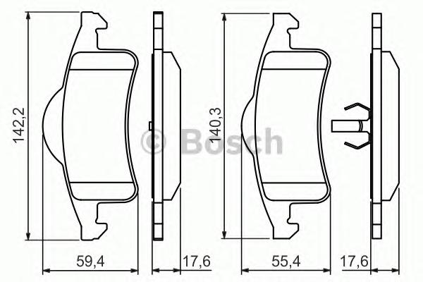 Комплект тормозных колодок, дисковый тормоз BOSCH