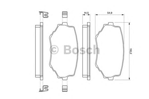 Комплект тормозных колодок, дисковый тормоз BOSCH