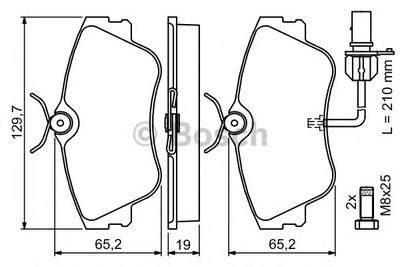 Комплект тормозных колодок, дисковый тормоз BOSCH 0 986 424 672