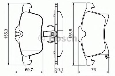Комплект тормозных колодок, дисковый тормоз BOSCH 0 986 424 707