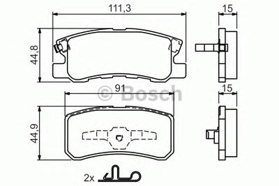 Комплект тормозных колодок, дисковый тормоз BOSCH 0 986 424 717