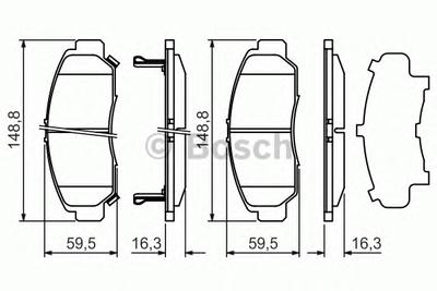 Комплект тормозных колодок, дисковый тормоз BOSCH 0 986 424 722