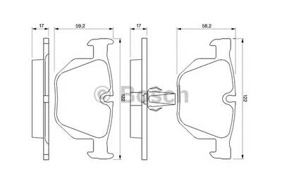 Комплект тормозных колодок, дисковый тормоз BOSCH 0 986 424 766