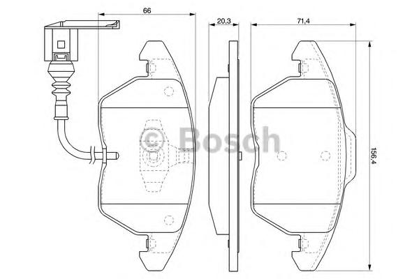 Комплект тормозных колодок, дисковый тормоз BOSCH