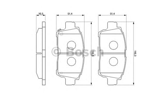 Комплект тормозных колодок, дисковый тормоз BOSCH