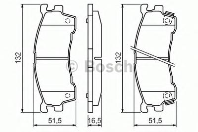 Комплект тормозных колодок, дисковый тормоз BOSCH 0 986 460 975