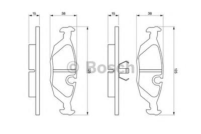 Комплект тормозных колодок, дисковый тормоз BOSCH 0 986 460 996