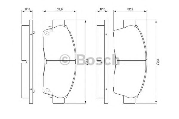 Комплект тормозных колодок, дисковый тормоз BOSCH