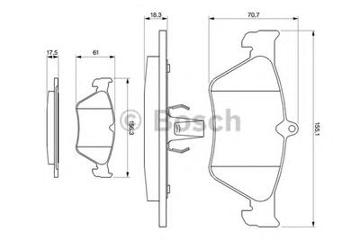 Комплект тормозных колодок, дисковый тормоз BOSCH 0 986 461 129
