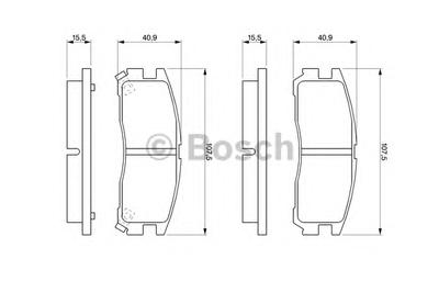 Комплект тормозных колодок, дисковый тормоз BOSCH 0 986 461 145