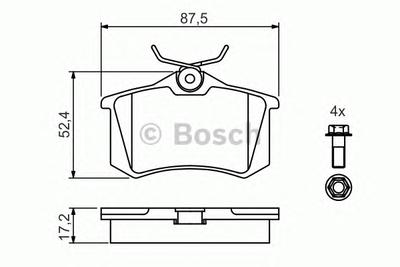 Комплект тормозных колодок, дисковый тормоз BOSCH 0 986 461 769