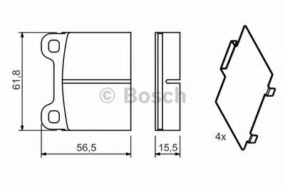 Комплект тормозных колодок, дисковый тормоз BOSCH 0 986 466 302
