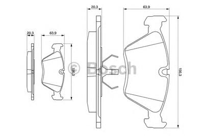 Комплект тормозных колодок, дисковый тормоз BOSCH 0 986 490 640