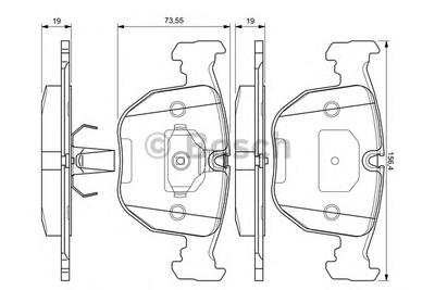 Комплект тормозных колодок, дисковый тормоз BOSCH 0 986 494 028