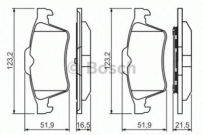 Комплект тормозных колодок, дисковый тормоз BOSCH 0 986 494 032