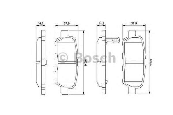Комплект тормозных колодок, дисковый тормоз BOSCH