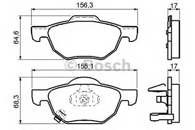 Комплект тормозных колодок, дисковый тормоз BOSCH 0 986 494 135