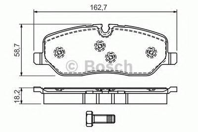 Комплект тормозных колодок, дисковый тормоз BOSCH 0 986 494 147